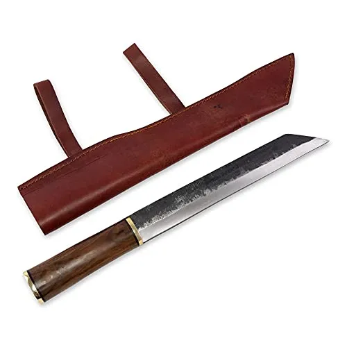 Wikinger Sax Scrama mit Lederscheide geschärft