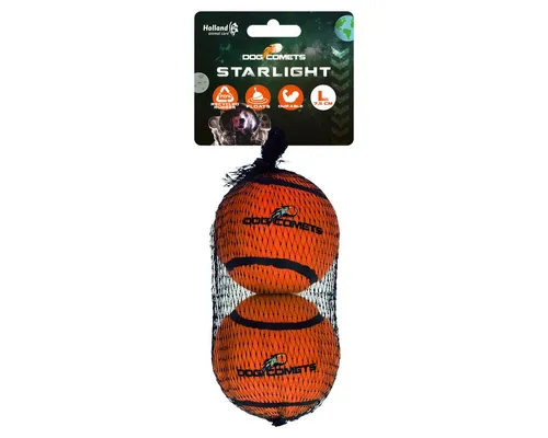 Dog Comets Tierball Hundespielzeug Starlight Tennisball orange - 2er Pack
