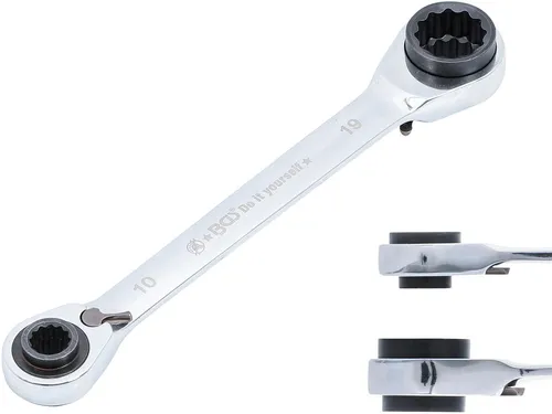 BGS Do It Yourself Ratschen-Ringschlüssel | 4-in-1 | SW 10 x 13 - 17 x 19 mm