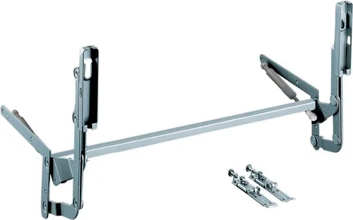 SO-TECH® HSB Tür-Liftbeschlag – breitenanpassbar bis 1470 mm - Schrank- und Möbelscharniere, individuell anpassbar für Schrankbreiten bis 1470 mm und geeignet für Klappen bis 8,5 kg – inklusive 2 Kompressionsfedern für optimalen Halt.