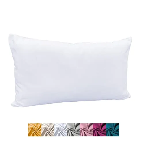 heimtexland ® Deko Kissenhülle Baumwolle Kissen Bezug Natur Dekokissen Typ849 Weiß 30x50 cm