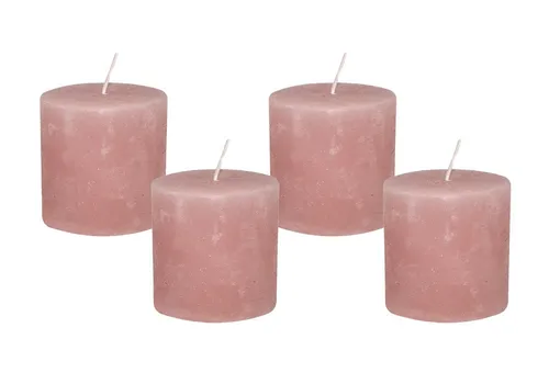Rustic Stumpenkerzen Premium Kerze Rosenholz Rosa 5x5cm - 15 Std Brenndauer 4