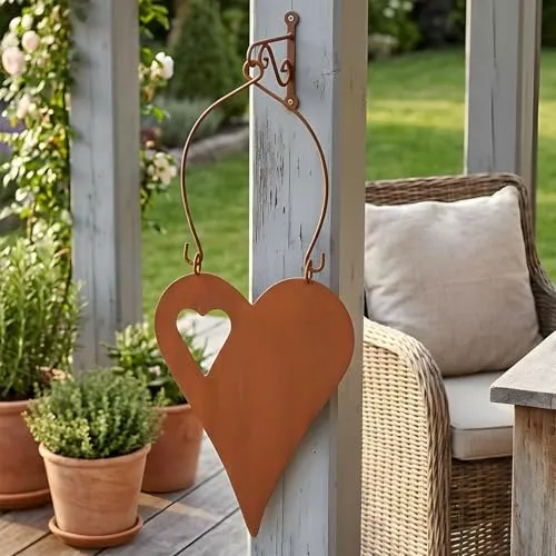Schild Herz 15x32cm Gartendeko Türschild Edelrost Wandbild Herzbild Rostdeko Deko Rost Gartenschild Geschenkidee