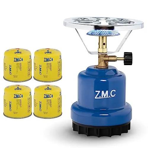 Z.M.C Campingkocher mit 4 Gaskartuschen 190g – Tragbarer Gaskocher für Outdoor Abenteuer