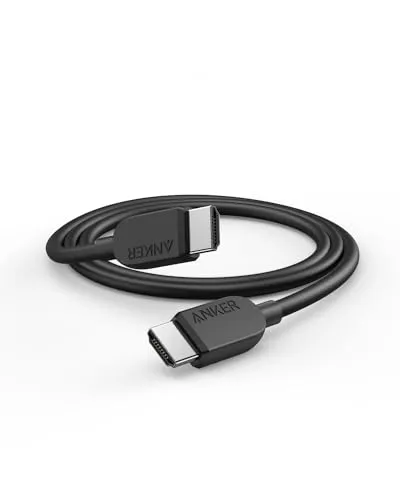 Anker 8K@60Hz HDMI Kabel, 90cm lang, Ultra HD 4K@120Hz auf HDMI Kabel, 48 Gbit/s zertifiziertes schnelles robustes Kabel mit HDMI 2.1 und HDR, Kompatibel mit PlayStation 5, Xbox, Samsung TV, und mehr