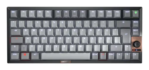 Cherry TAS Wireless MX 2A Silent Red LT DE Schwarz - Kabellose Tastatur mit leisen Tastenanschlägen, ideal für ruhige Arbeitsumgebungen und Gaming.