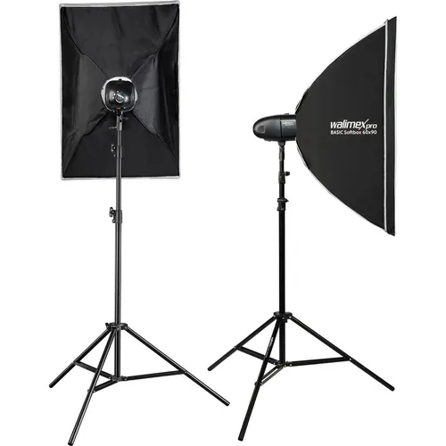 walimex pro Newcomer 300 II Set - Double Studio-Blitzgerät, ideal für professionelle Fotografie mit umfangreichem Zubehör