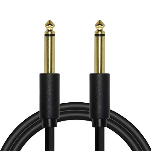 6,35 mm Mono-Gitarren-Instrumentenkabel, gerader 1/4-TS-Stecker auf 1/4-TS-Stecker, unsymmetrische Patchkabel für E-Bass, Verstärker, Lautsprecher, Line-Level Audio etc. (1,5m)