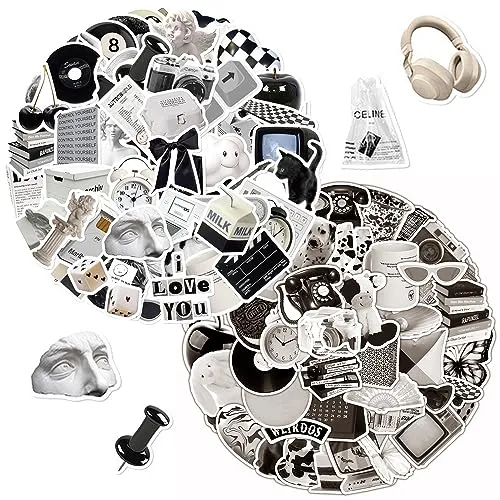 Stück Schwarz-Weiß Retro Mode Aufkleber Set für Teenager, Laptop, Gepäck und Gitarre - Wasserfest - Scrapbooking 121