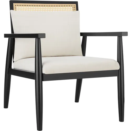 tectake® Lounge Sessel mit Wiener Geflecht - Lounge- & Cocktailsessel, stilvoll und bequem mit dick gepolstertem Rückenkissen und robustem Holzgestell für entspannte Stunden im Esszimmer oder Wohnzimmer.