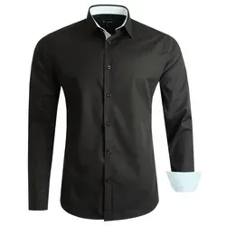 Früchtl Langarmhemd mit farblich abgesetzten Elementen L