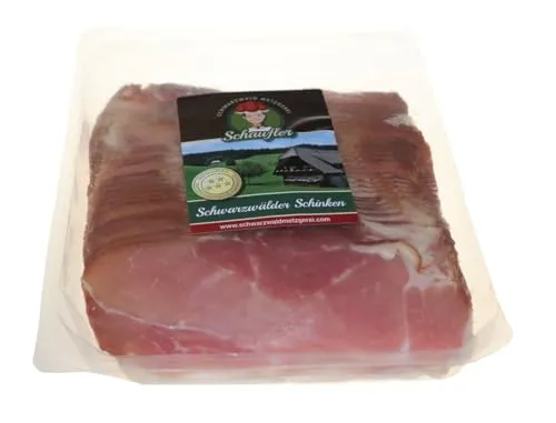 Schwarzwälder Schinken aufgeschnitten, handgesalzen & tannengeräuchert. Mager, fein & vakuumverpackt für volles Aroma. (500g)