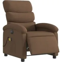 vidaXL Elektrischer Massagesessel Braun Stoff - Bequemer Sessel mit automatischer Liegefunktion und 6 Massagepunkten für gezielte Entspannung. Ideal für Relaxmomente im Wohnzimmer.