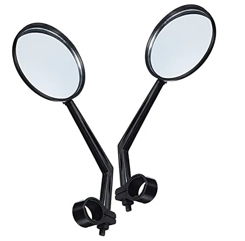 Bayli 2 x Spiegel für Fahrrad | Lenkerspiegel 360° Drehbar | Paar Rückspiegel Links und Rechts mit Weitwinkel | Fahrradspiegel für Mountainbike Rennrad E-Bike | [Farbe: schwarz]