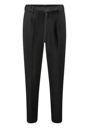 zero Damen Stoffhose mit Bindegürtel 28 Inch 38, Black Beauty