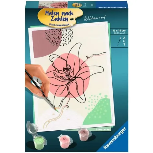 Ravensburger Malen nach Zahlen Set Kinder ab 5 Jahren Floral Line Art Kreativset