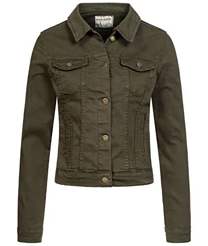 Rock Creek Jeansjacke Regular Fit - Funktionsjacken mit klassischem Design, gerade geschnitten, zwei Brusttaschen und spitzem Kragen – ideal für lässige Outfits.