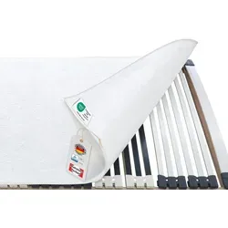 Matratzenschoner Matratzen Schoner, atmungsaktiv, Ökotex 100 Matratzen Perfekt, atmungsaktives Material, Ränder mit Einfaßband stabilisiert weiß 90 cm x 220 cm x 1 cm