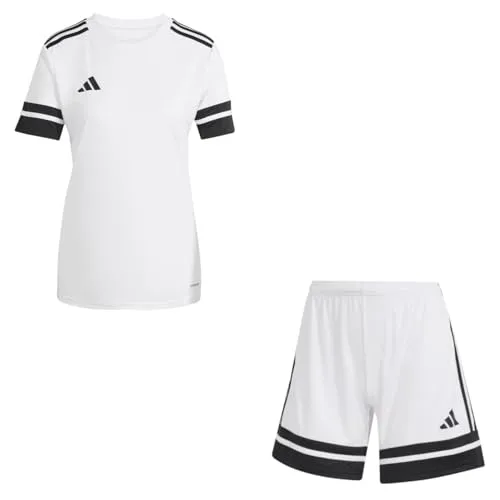 adidas Damen Set Trikot + Hose Squadra 25 White/Black M - Sportliches Trikot- und Short-Set für Damen. Ausgestattet mit feuchtigkeitsregulierender Technologie für optimalen Komfort. Mit elastischem Bund und modernem Design ideal für Sport und Freizeit.