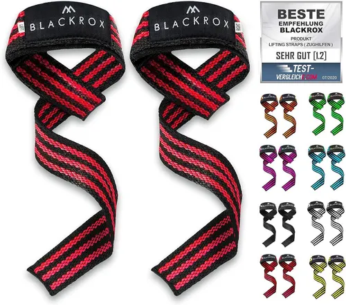 BLACKROX Zughilfe [Vergleichssieger 2025] Lifting Straps, 2er Set, Krafttraining