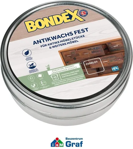 BONDEX Antikwachs fest Natur 185 g, Holzwachs / Möbelwachs /#873295