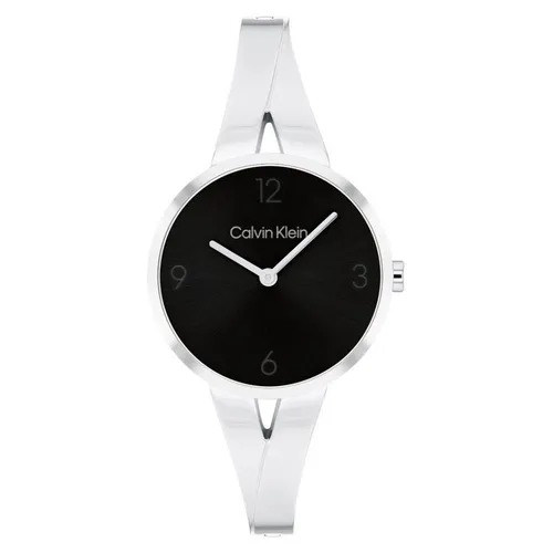 Calvin Klein Joyful Analog Quarzuhr für Damen - Elegante Armbanduhr mit minimalistischen Design, 2-Zeiger-Quarzuhrwerk und skulptiertem Edelstahlarmband, perfekt für die moderne Frau.