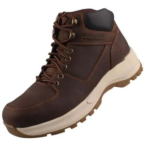 Dockers Stiefelette Leder - Warmfutter für kalte Tage - Wanderschuhe mit weichem Nubukleder, gepolsterter Innensohle und Profil-Gummisohle für optimalen Tragekomfort und sicheren Halt. Ideal für stilvolle Outdoor-Abenteuer.