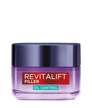 L'Oréal Paris Revitalift Filler Oil Control Gesichtscreme 50 ml - Mattierende Gel-Creme mit Anti-Aging-Effekt! Sie reduziert Glanz für bis zu 8 Stunden und sorgt für einen ebenmäßigen Teint. Ideal für fettige Haut und schnelle Absorption ohne Fettfilm.