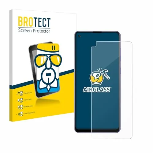 BROTECT Schutzglas für Samsung Galaxy A21s Schutzfolie Panzer Folie Glas Displayschutz Made in Germany [Kratzfest 9H, Anti-Fingerprint,Transparent]