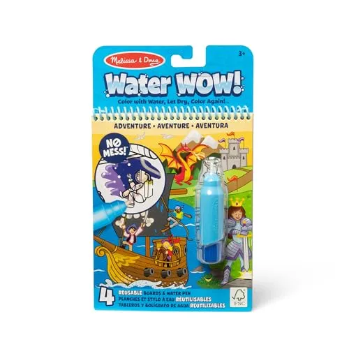 Melissa & Doug - Water Wow für unterwegs Wiederverwendbarer Aktivitätenblock zum Ausmalen mit Wasser – Abenteuer