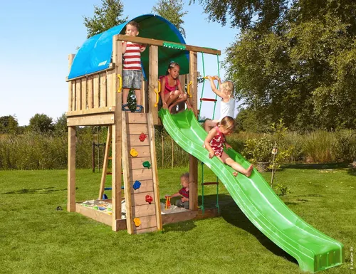 Produktbild Jungle Gym Spielturm Jungle Villa 170x392x274 cm beige
