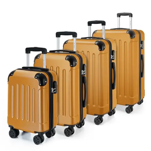 yonsly Kofferset Reisekoffer Trolley Hartschalenkoffer 4-teilig - Vielseitiges 4-teiliges Kofferset in den Größen S, M, L und XL, ideal für jede Reise. Mit 360°-Lenkrollen und Zahlenschloss bietet es Komfort und Sicherheit für unterwegs.