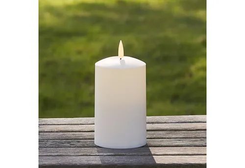 Lights4fun LED-Kerze TruGlow® LED Outdoor Kerze 12,5cm in weiß von Lights4fun