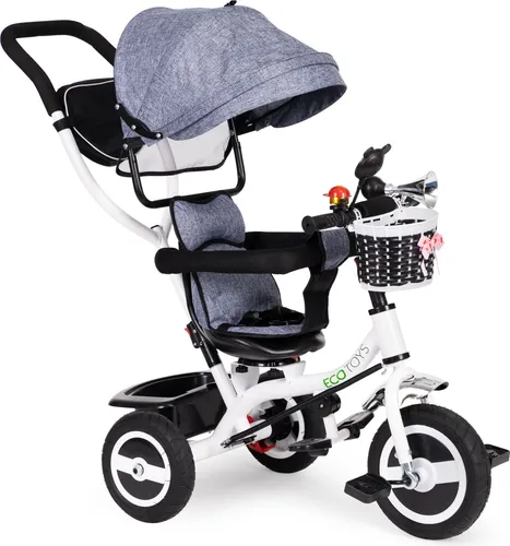 Dreirad mit rotierendem Baldachin, graue, langlebige Gummiräder