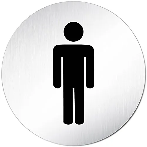 Türschilder24 XXL WC Toilettenschild • Ø 100mm • Aluminium (eloxiert) • Türschild Hinweisschild Herren