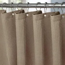 Duschvorhang Waffel Khaki 182x152 cm mit Ringen