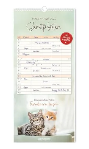 Familienplaner 2026 Samtpfoten: Familienplaner