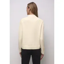 Stehkragenpullover STREET ONE, Damen, Gr. 40, soft beige, Stoff, 30% Polyester, 27% Polyacryl, 23% Polyamid, 20% Viskose, unifarben, regular fit normal, Rundhals, Bündchen, Pullover Stehkragenpullover, Grobstrick