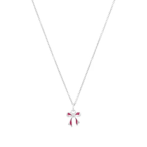 Prinzessin Lillifee Kette mit Anhänger für Mädchen - Ketten für Mädchen: Zauberhafte Silber 925 Kette mit Schleife und Zirkonia, ideal als Geschenk, kommt in einer eleganten Schmuck Geschenk Box.