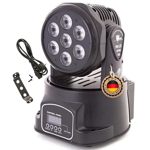 ETEC Professional LED Moving Head ML712 Washlight RGBWA+UV 6-in-1 Mini Washer 7x12 Watt - Schwarzlicht Disco Party Club DJ Effekt Scheinwerfer Veranstaltung Bühnenbeleuchtung Licht Show Farbmischung