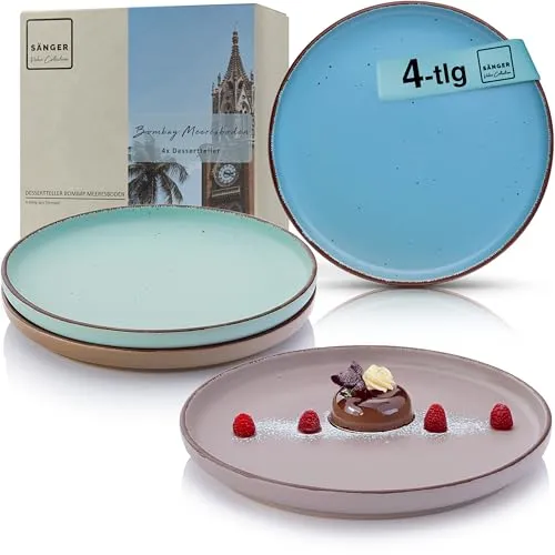 Sänger Bombay Meeresboden Dessertteller Set 4-teilig, mehrfarbig,Sänger