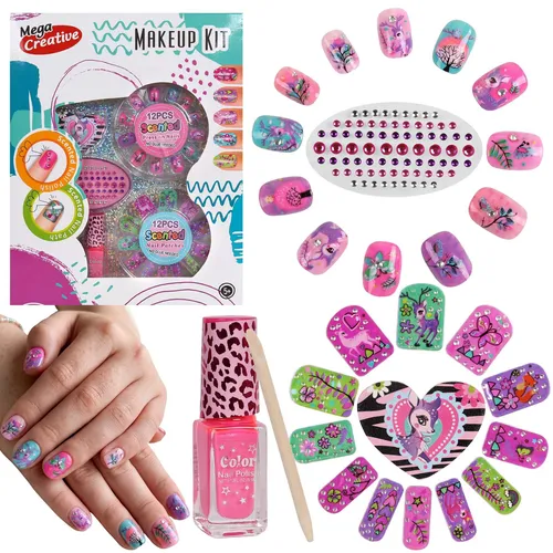 Maniküre-Set für Mädchen, duftende Nagellacke für Kinder, künstliche Nägel, Nagellack mit Zubehör