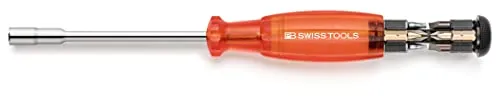 PB Swiss Tools Bithalter Schraubendreher Lang PB 6465 | 100% Swiss Made - Bit-Treiber-Schraubendreheraufsätze mit 8 Precision Bits, ideal für vielseitige Anwendungen und einfachen Bitwechsel dank Magnetaufnahme.