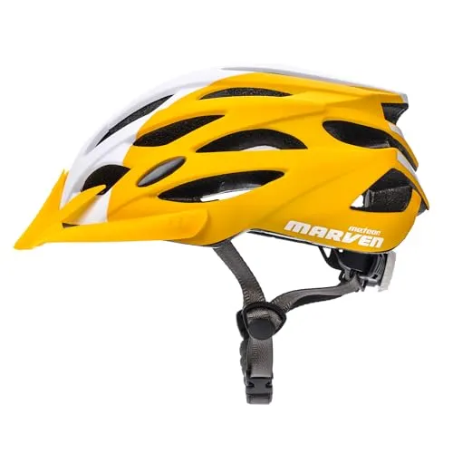 METEOR Marven I Fahrradhelm für Herren, Damen & Kinder – Sicherer MTB-Helm in Blau/Weiß/Gelb, 52-56 cm - Fahrradhelme mit optimalem Schutz und leichtem, aerodynamischem Design für maximalen Komfort. Perfekt für alle Radsportarten und ausgestattet mit FIT SIZE-System für individuelle Anpassung.