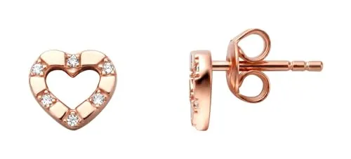 Esprit Ohrringe ESER01351300 Damen Ohrstecker Herz mylove Rose Weiß Zirkonia