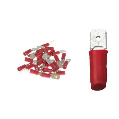 teilisolierte Flachstecker 6,3x0,8 rot 0,5 bis 1,5 mm²r (0,08 EUR/Stück) 25