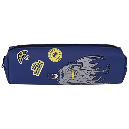 sarcia.eu Batman Dunkelblaue Federtasche mit Reißverschluss und einem Fach, geräumig für Schule, Einheitsgröße