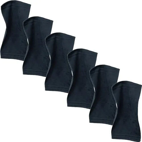 Erwin Müller Gästetuch Heidelberg 6er- Pack, 100% Baumwolle schwarz Größe 30x50 cm - weiche Qualität, saugstark und strapazierfähig - praktisch durch Schlaufe