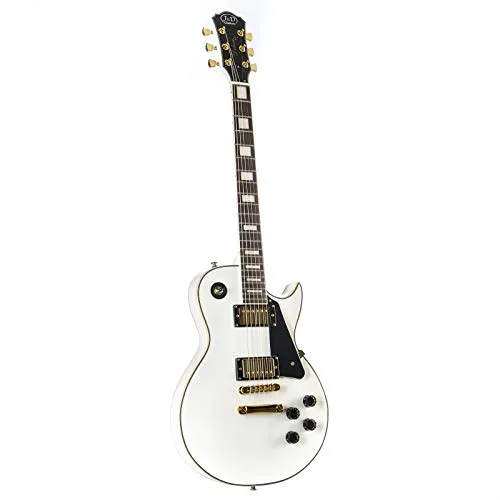 J & D LC300 Single Cut E-Gitarre - E-Gitarre für Blues, Rock und Metal mit Linde-Korpus und Alnico Humbuckers für authentischen Sound, ideal für Einsteiger und Profis.