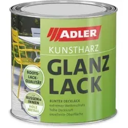 ADLER Kunstharz Glanzlack - RAL9005 Tiefschwarz 750 ml - glänzend